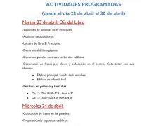 PROGRAMA DE ACTIVIDADES SEMANA DEL LIBRO