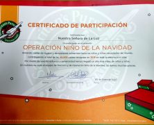 AGRADECIMIENTO POR PARTICIPAR EN OPERACIÓN NIÑO DE LA NAVIDAD.