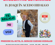 EL IES LOS MORISCOS DE HORNACHOS RINDE UN EMOTIVO  HOMENAJE AL POETA LOCAL, D. JOAQUÍN ACEDO HIDALGO